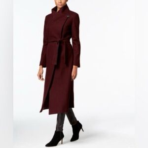 Kenneth Cole Deep Burgundy Wool maxi Coat